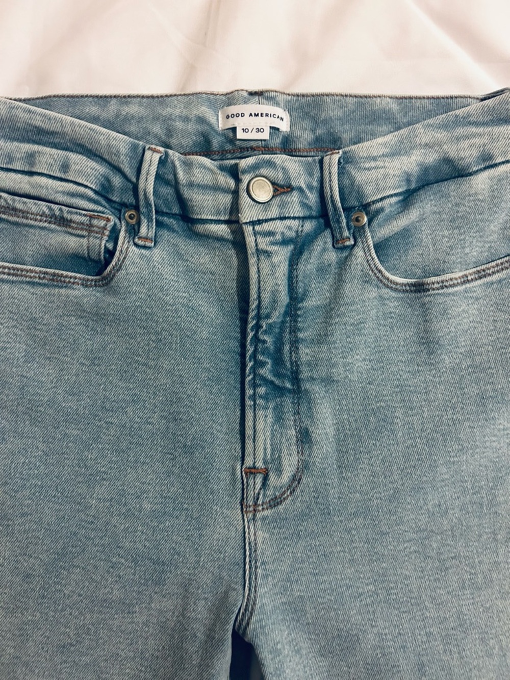 Good American Light Blue High-Rise Denim Jeans - Size 10 / 30